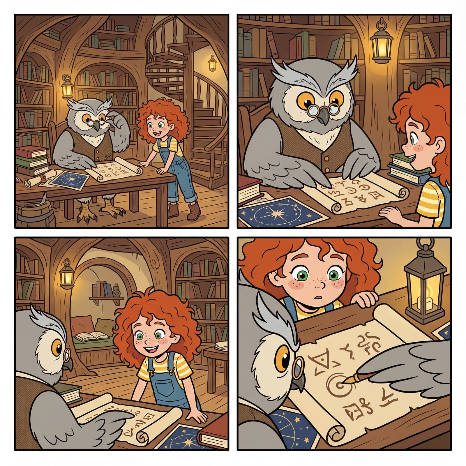 Luna appearing consistently across four different scenes