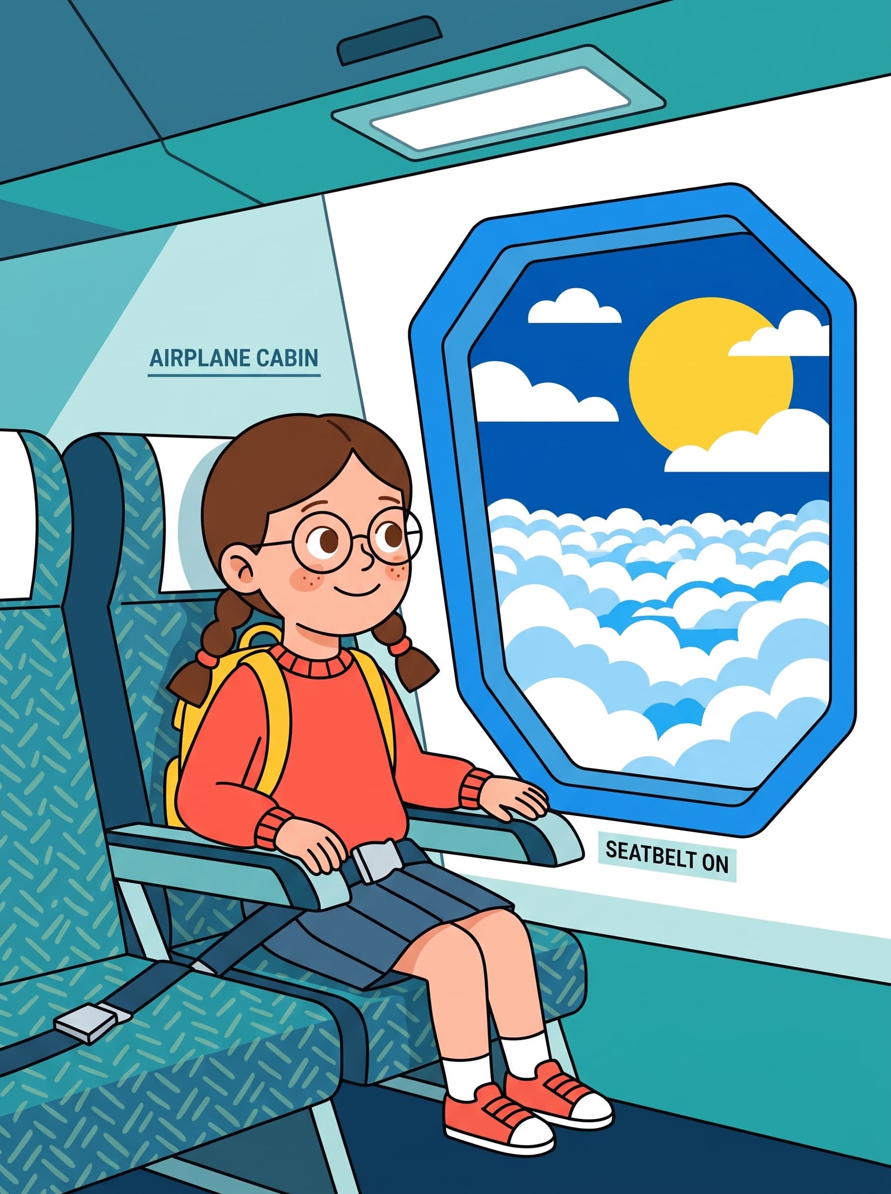 Mia illustrating the word the airplane