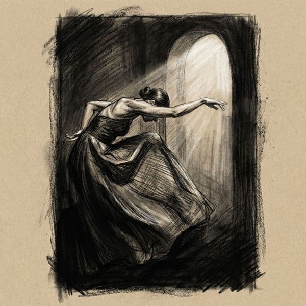 Charcoal Drama illustration style