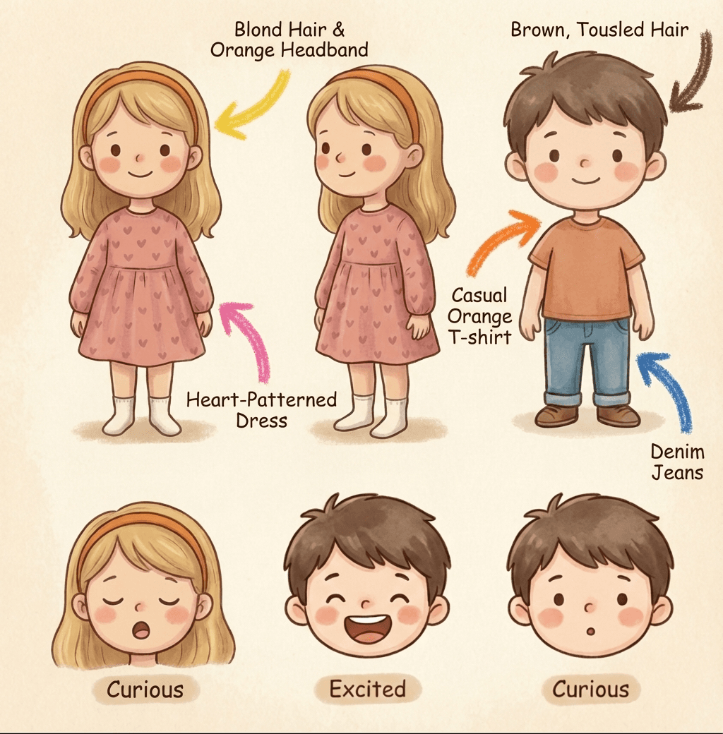 Two characters — Hania and Witek — with consistent features across poses