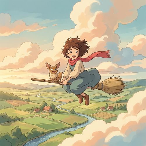 Classic Anime (Ghibli) illustration example 4